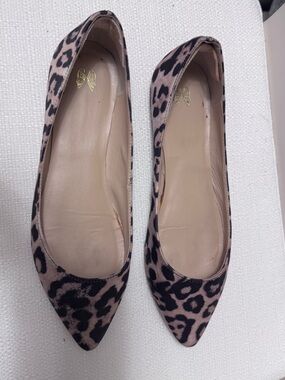 Leopard animal Print Pointed Toe Women's Flats - Beige/Black 8